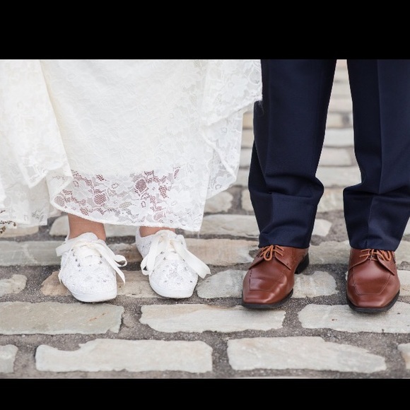 Ivory Bridal Tennis Shoes with Lace - Picture 7 of 7